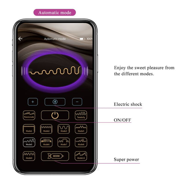 PRETTY LOVE - JEFFERSON APP CONTROLED ANAL PLUG NEGRU