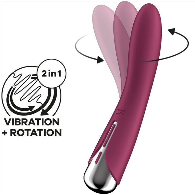 SATISFYER - VIBRATOR SPINNING VIBE 1 CU ROTARE PUNCT G ROȘU