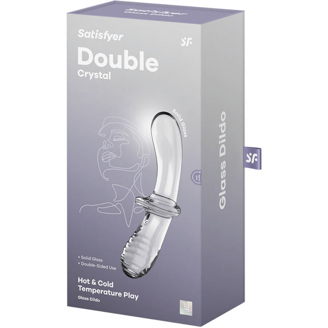 SATISFYER - DILDO TRANSPARENT CU CRISTAL DUBLU
