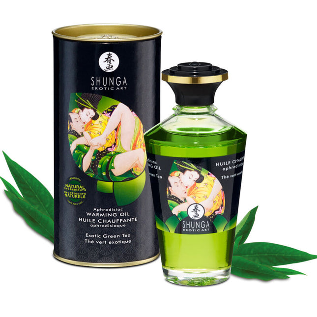 SHUNGA - ULEI DE MASAJ CU EFECT DE CĂLDURĂ CU CEAI VERDE ORGANIC 100 ML
