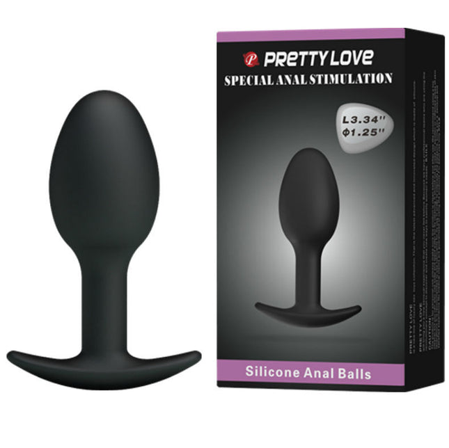 PRETTY LOVE - DOP ANAL DIN SILICON 6,5 CM NEGRU