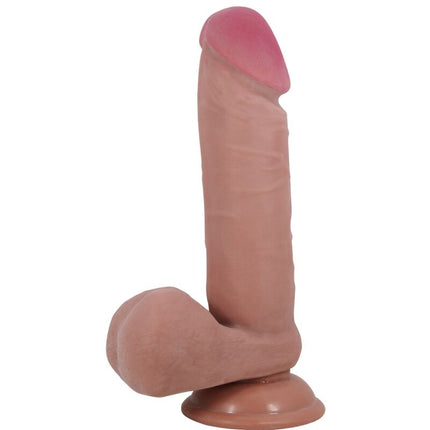PRETTY LOVE - DILDO REALISTIC SERIE SLIDING SKIN CU VENTUZĂ SLIDING SKIN MARO 20,5 CM
