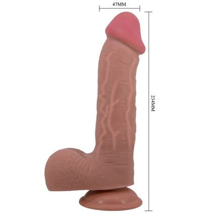 PRETTY LOVE - DILDO REALISTIC SERIE SLIDING SKIN CU VENTUZĂ SLIDING SKIN MARO 23,4 CM