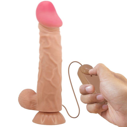 PRETTY LOVE - DILDO REALISTIC DIN SERIA SLIDING SKIN CU VENTUZĂ GLISANTĂ, TELECOMANDĂ, CARNE, 24 CM