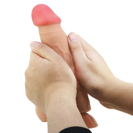 PRETTY LOVE - DILDO REALISTIC DIN SERIA SLIDING SKIN CU VENTUZĂ GLISANTĂ, TELECOMANDĂ, CARNE, 21,8 CM