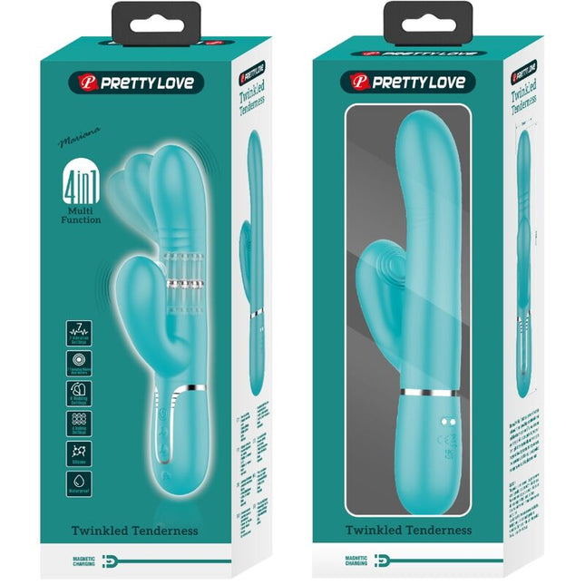PRETTY LOVE - VIBRATOR MULTIFUNCȚIONAL PENTRU PUNCTUL G, VERDE ACVATIC