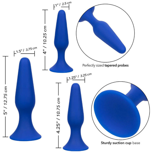 CALEXOTICS - ADMIRAL KIT 3 PLUG ANAL ALBASTRU