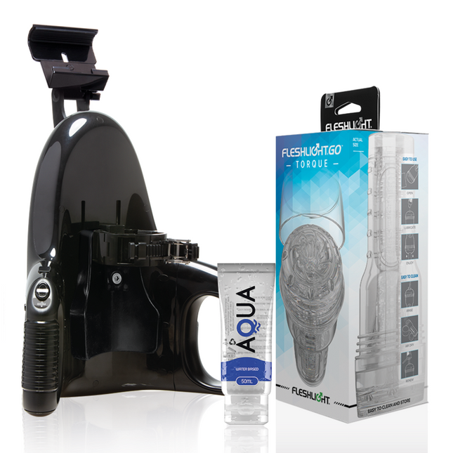 FLESHLIGHT - GO MASTURBADOR TORQUE ICE + UNIVERSAL LAUNCH + LUBRIFIANT DE CALITATE ACVATICĂ 50 ML