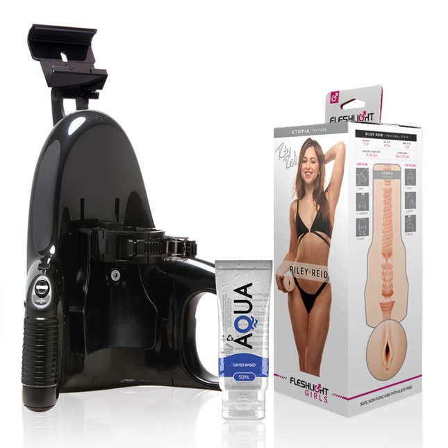 FLESHLIGHT - VAGIN RILEY REID UTOPIA + UNIVERSAL LAUNCH + LUBRIFIANT DE CALITATE ACVATICĂ 50 ML