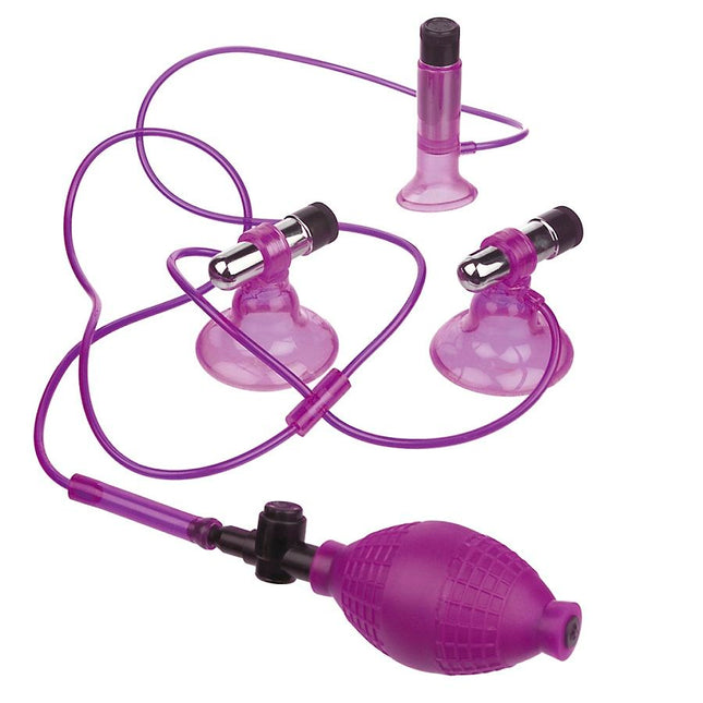 SERIA FETISH FANTASY - VIBRATOR CU TRIPLA SUCȚIE