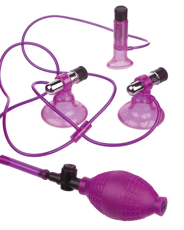 SERIA FETISH FANTASY - VIBRATOR CU TRIPLA SUCȚIE
