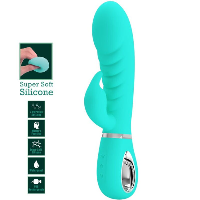 PRETTY LOVE - VIBRATOR MULTIFUNCȚIONAL PENTRU PUNCT G PRESCOTT VERDE ACVATIC