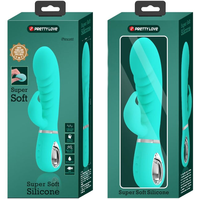 PRETTY LOVE - VIBRATOR MULTIFUNCȚIONAL PENTRU PUNCT G PRESCOTT VERDE ACVATIC