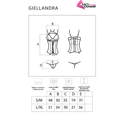 LIVCO CORSETTI FASHION - COLECȚIA GIELLANDRA FOR THE SENSES CORSET + CHILOȚI NEGRI