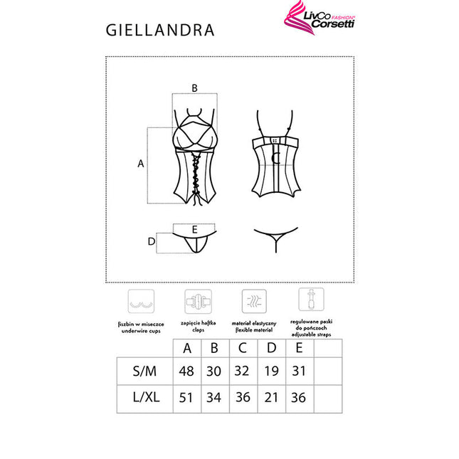 LIVCO CORSETTI FASHION - COLECȚIA GIELLANDRA FOR THE SENSES CORSET + CHILOȚI NEGRI