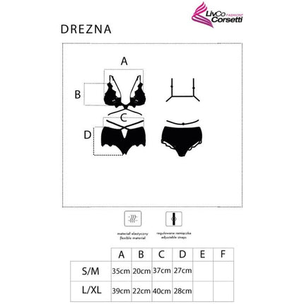LIVCO CORSETTI FASHION - DREZNA LC 90733 SUTIEN + CHILOȚI NEGRI