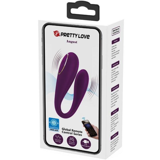 PRETTY LOVE - VIBRATOR AUGUST REMOTE GLOBAL DOUBLE PLEASURE