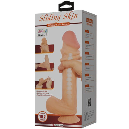 PRETTY LOVE - DILDO REALISTIC SERIE SLIDING SKIN CU VENTUZĂ GLISANTĂ DIN CARNE 26 CM