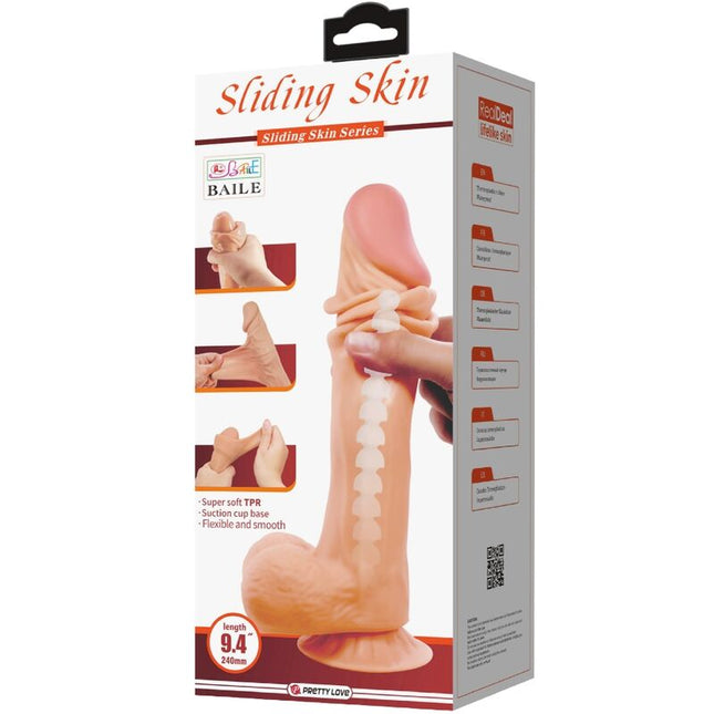 PRETTY LOVE - DILDO REALISTIC SERIE SLIDING SKIN CU VENTUZĂ GLISANTĂ 24 CM