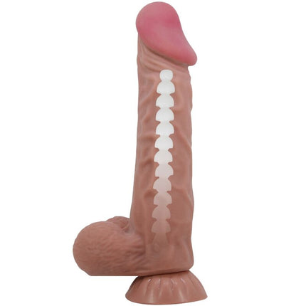 PRETTY LOVE - DILDO REALISTIC SERIE SLIDING SKIN CU VENTUZĂ SLIDING SKIN MARO 24 CM