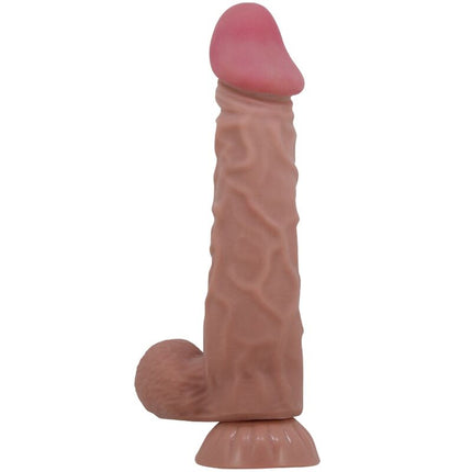 PRETTY LOVE - DILDO REALISTIC SERIE SLIDING SKIN CU VENTUZĂ SLIDING SKIN MARO 24 CM