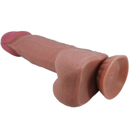 PRETTY LOVE - DILDO REALISTIC DIN SERIA SLIDING SKIN CU VENTUZĂ CULISANTĂ DIN PIELE MARO 21,8 CM