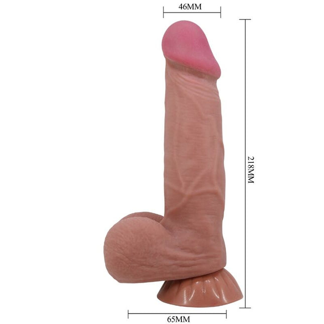 PRETTY LOVE - DILDO REALISTIC DIN SERIA SLIDING SKIN CU VENTUZĂ CULISANTĂ DIN PIELE MARO 21,8 CM