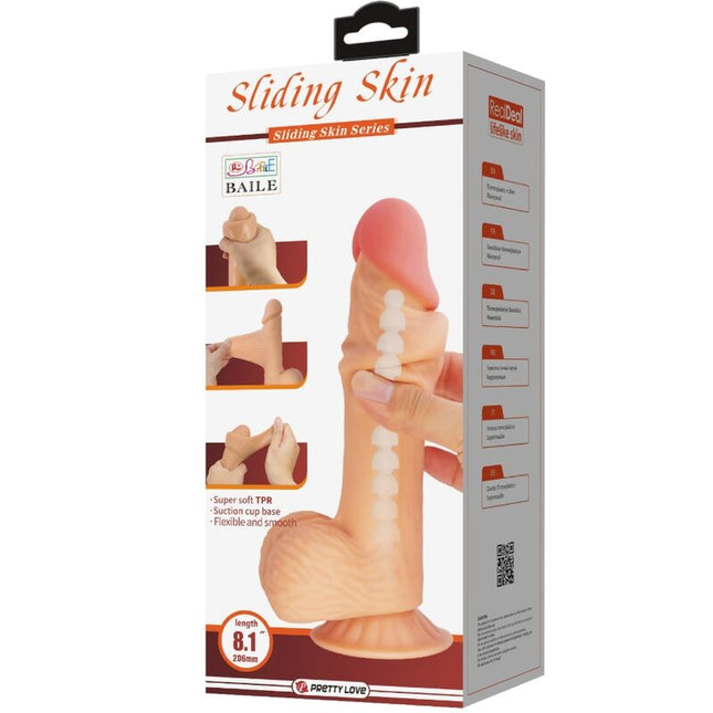 PRETTY LOVE - DILDO REALISTIC SERIE SLIDING SKIN CU VENTUZĂ GLISANTĂ 20,6 CM