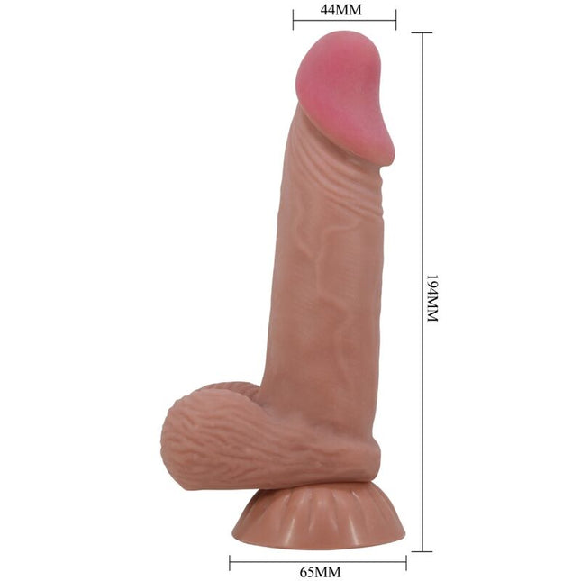 PRETTY LOVE - DILDO REALISTIC DIN SERIA SLIDING SKIN CU VENTUZĂ CULISANTĂ DIN PIELE MARO 19,4 CM
