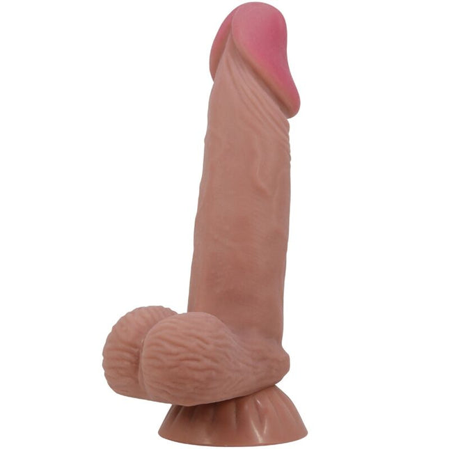 PRETTY LOVE - DILDO REALISTIC DIN SERIA SLIDING SKIN CU VENTUZĂ CULISANTĂ DIN PIELE MARO 19,4 CM