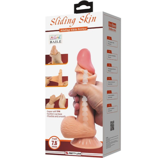 PRETTY LOVE - DILDO REALISTIC SERIE SLIDING SKIN CU VENTUZĂ GLISANTĂ 19,4 CM