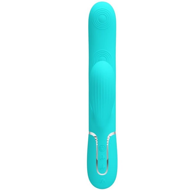 PRETTY LOVE - VIBRATOR PERLITA MULTIFUNCȚIONAL 3 ÎN 1 PENTRU PUNCTUL G, VERDE ACVATIC
