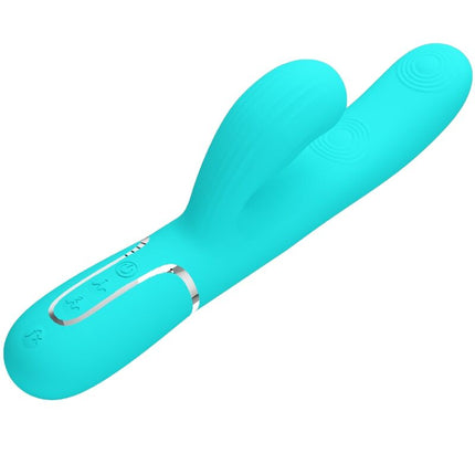 PRETTY LOVE - VIBRATOR PERLITA MULTIFUNCȚIONAL 3 ÎN 1 PENTRU PUNCTUL G, VERDE ACVATIC