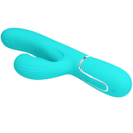 PRETTY LOVE - VIBRATOR PERLITA MULTIFUNCȚIONAL 3 ÎN 1 PENTRU PUNCTUL G, VERDE ACVATIC