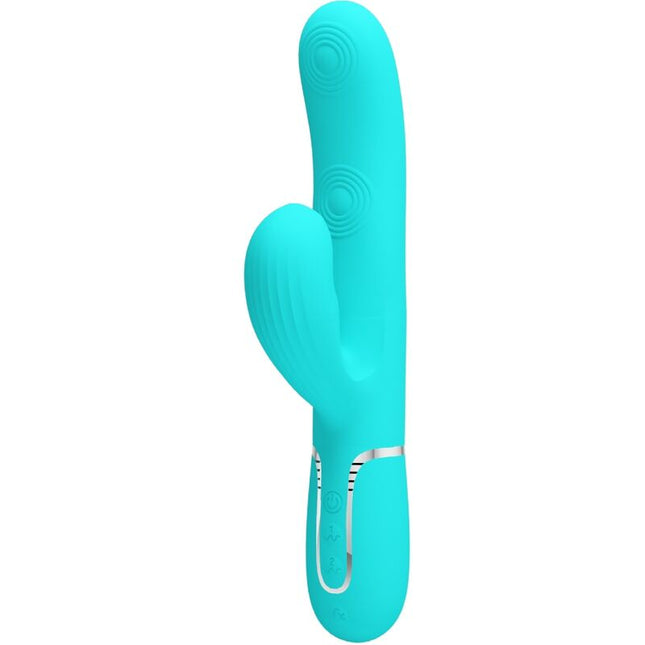 PRETTY LOVE - VIBRATOR PERLITA MULTIFUNCȚIONAL 3 ÎN 1 PENTRU PUNCTUL G, VERDE ACVATIC