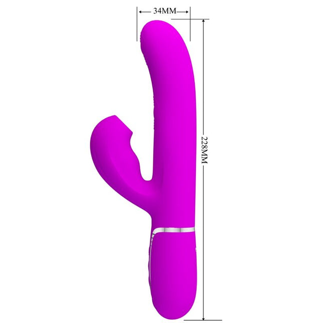PRETTY LOVE - VIBRATOR PERLITA MULTIFUNCȚIONAL 3 ÎN 1 PENTRU PUNCTUL G, VIOLET