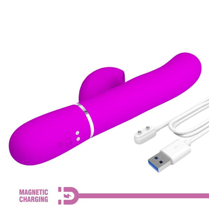 PRETTY LOVE - VIBRATOR PERLITA MULTIFUNCȚIONAL 3 ÎN 1 PENTRU PUNCTUL G, VIOLET