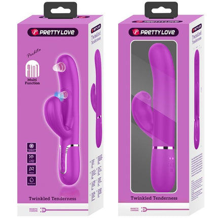 PRETTY LOVE - VIBRATOR PERLITA MULTIFUNCȚIONAL 3 ÎN 1 PENTRU PUNCTUL G, VIOLET
