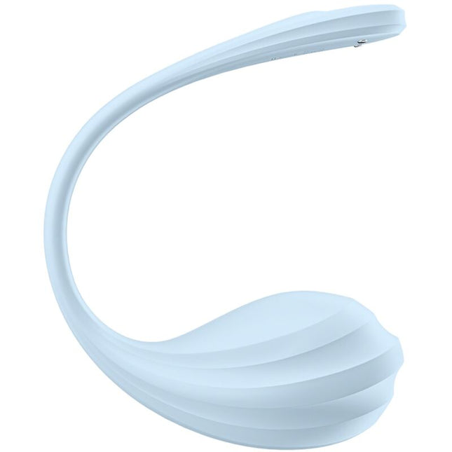 SATISFYER - STIMULATOR PUNCT G SMOOTH PETAL SKY BLUE APLICAȚIE GRATUITĂ