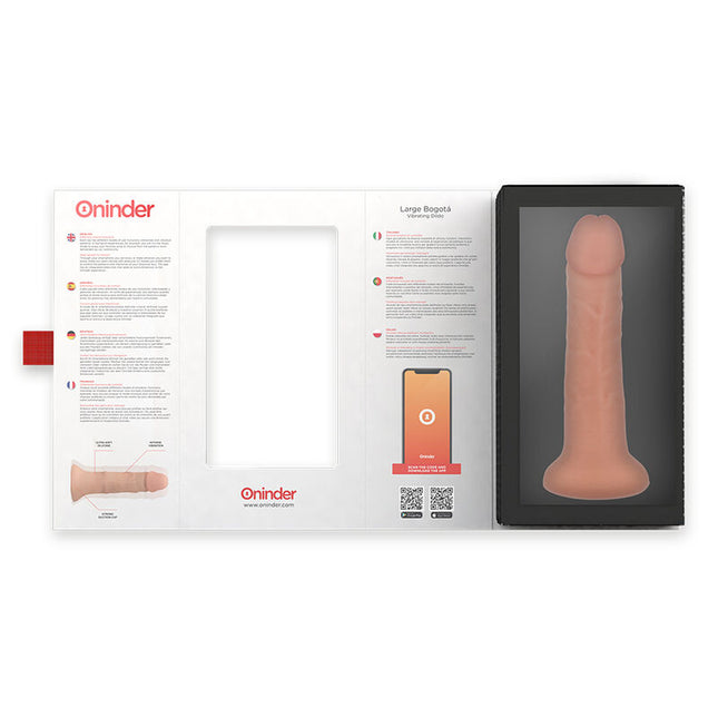 ONInder - Vibrator mare Bogotá cu 9 viteze, natural, 22 cm - Dimensiune - 4,5 cm - Aplicație gratuită