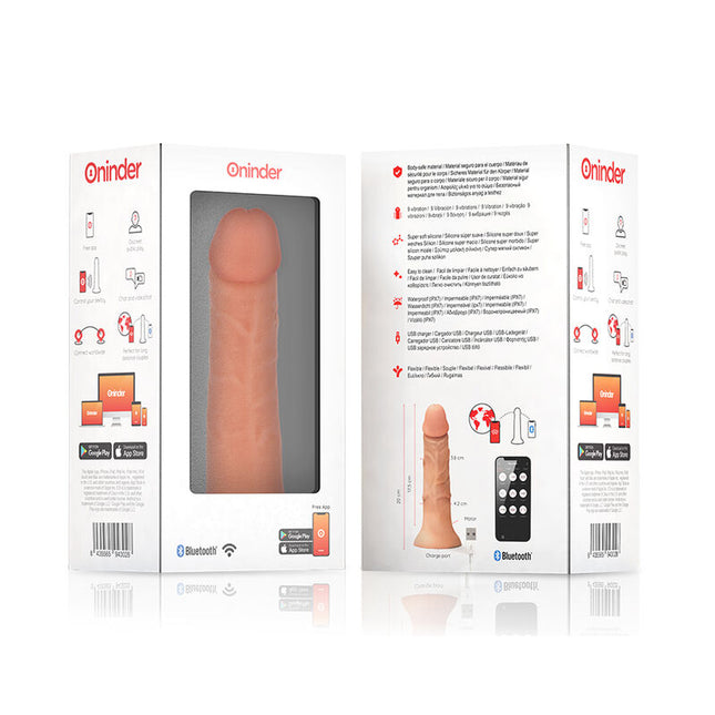 ONInder - Vibrator Dildo Mediu Bogotá cu 9 Viteze Natural 20 cm -O- 4,2 cm - Aplicație Gratuită