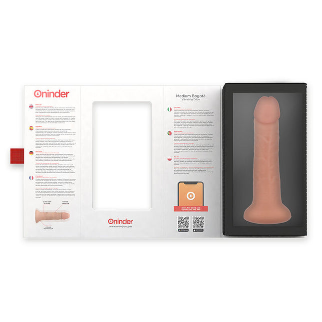 ONInder - Vibrator Dildo Mediu Bogotá cu 9 Viteze Natural 20 cm -O- 4,2 cm - Aplicație Gratuită