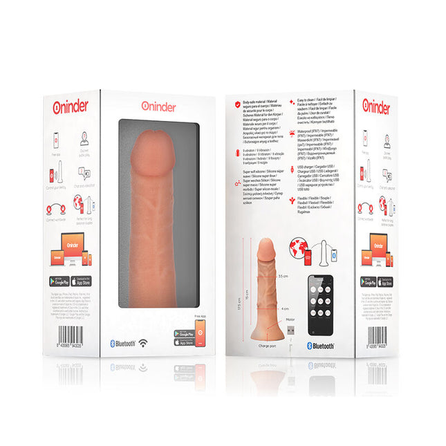 ONInder - Vibrator mic Bogotá cu 9 viteze, natural, 17,5 cm - sau 4 cm - aplicație gratuită