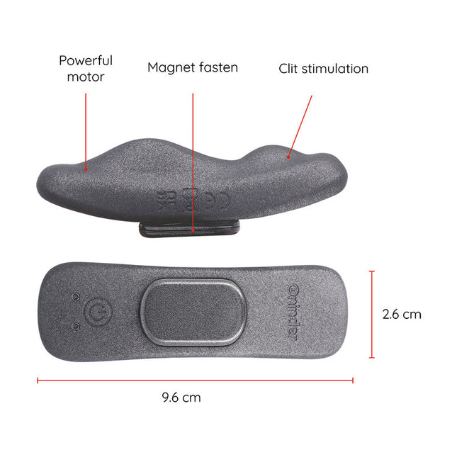 ONIDER - VIBRATOR REÎNCĂRCABIL MANILA PANTY CU 9 VITEZE 9,6 CM X 2,6 CM - APLICAȚIE GRATUITĂ