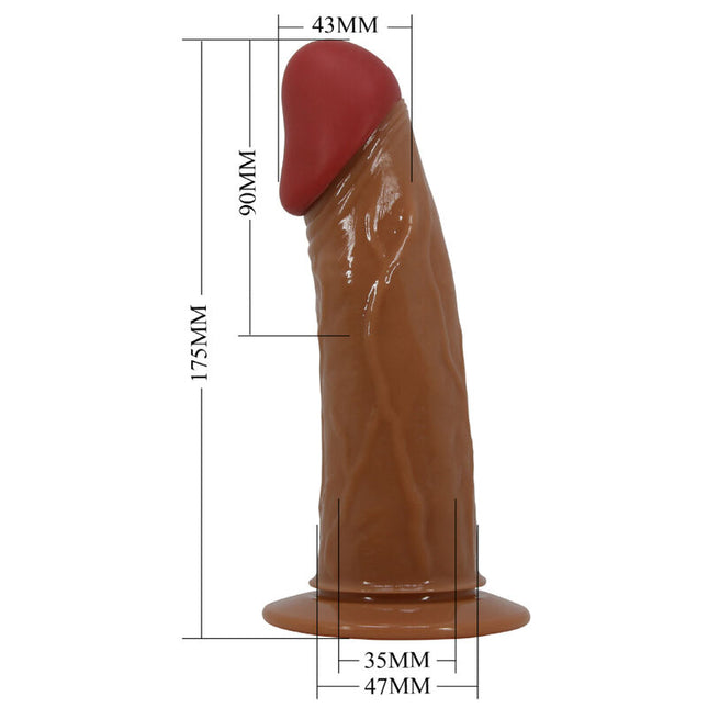 PRETTY LOVE - SILVI STARKS HAM CU DILDO CU VIBRAȚII CU VITEZE MULTIPLE 17,5 CM MARO DESCHIS
