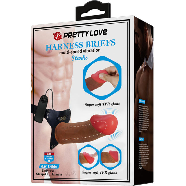 PRETTY LOVE - SILVI STARKS HAM CU DILDO CU VIBRAȚII CU VITEZE MULTIPLE 17,5 CM MARO DESCHIS