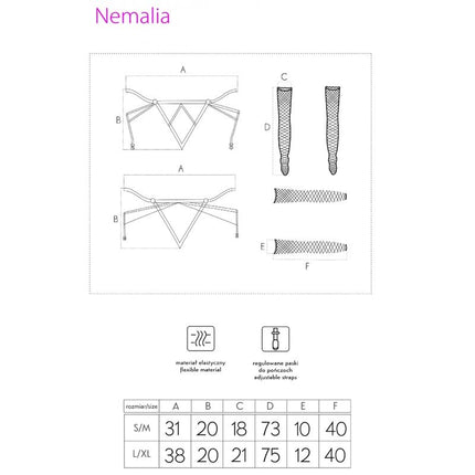 LIVCO CORSETTI FASHION - SET NEMALIA PORTJARTIER + CIORAPI + MĂNUȘI NEGRE