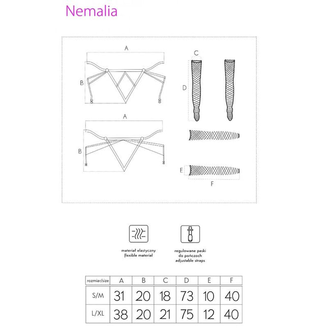 LIVCO CORSETTI FASHION - SET NEMALIA PORTJARTIER + CIORAPI + MĂNUȘI NEGRE