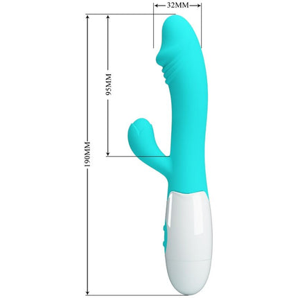 PRETTY LOVE - VIBRATOR SNAPPY PENTRU PUNCTUL G, VERDE ACVATIC