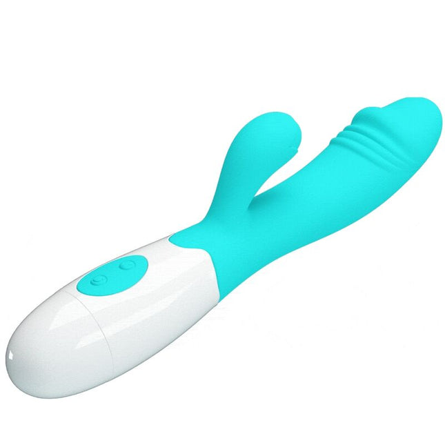 PRETTY LOVE - VIBRATOR SNAPPY PENTRU PUNCTUL G, VERDE ACVATIC